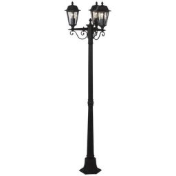 Lampadaire extérieur 'Lamina' en aluminium - noir rouille, transparent