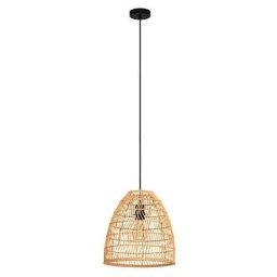 Eglo - Lampe suspendue Ayesgarth Steel noir E27 1x40w h: 110cm Ø33 cm Dimmable
