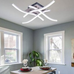 Moderne Plafonnier LED , Lampe de Lustre Moderne Courbé avec 4 PCS Agité Lumière Pour le Salon
