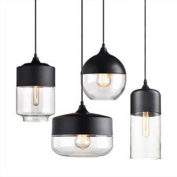 Lot de 4 Suspension Design Cylindre Style Retro Vintage Contemporain, Moderne Lustre Abat-jour en