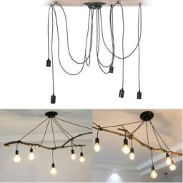Lustre Suspension Araignee Design Industriel, Rétro Douille E27 Têtes Éclairage Lumières