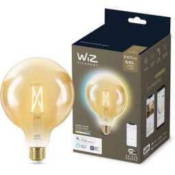 Ampoule led Connectée Vintage Globe E27, Nuances de Blanc, équivalent 50W, 640 lumen, fonctionne