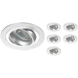 Lot 6x Noxion Encastré Spot Logic MR16 inclinable Aluminium Diamètre 80mm - GU10 Culot