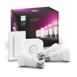 Hue White & Color Ambiance - Kit de démarrage E27 x3 et télécommande Hue - Philips