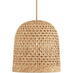 Suspension en rotin - Lampe suspendue design boho Bali - 30cm- Rava Naturel - Bambou - Naturel