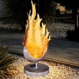 Lampe sur pied de table solaire à led design de flamme boule de verre craquelée luminaire jardin
