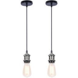 Suspension luminaire en métal diy lampe accessoires lot de 2 , Douilles Spirale E27 avec câble