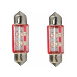 2x ampoule navette led rouge 12V 5W longueur 36mm led 4x3mm voiture remorque moto camion