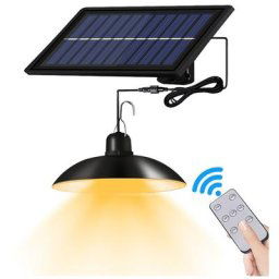 Lampe led Solaire suspendue avec telecommande, impermeable conforme a la norme IP65, eclairage