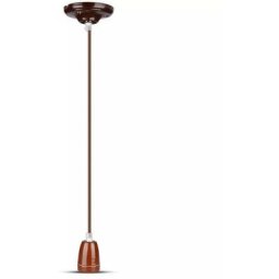 Suspension porcelaine Brun RETRO CHIC Ampoule E27
