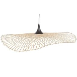 Lampe Suspension Design Filaire en Bambou E27 40W Éclairage pour Salon ou Salle à Manger au Style