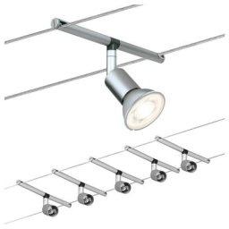 Système de cable chrome mat sel avec 5 spots sans lampe, max. 10W GU5,3 941,45