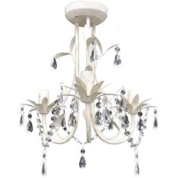 Vidaxl - Lustre suspendu à cristaux Blanc élégant n/a