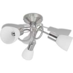 Plafonnier avec abat-jour en verre pour 3 ampoules E14 Vidaxl n/a