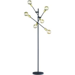 Trio Lighting - Lampadaire Cross Noir Mat 6x28W E27 - Noir