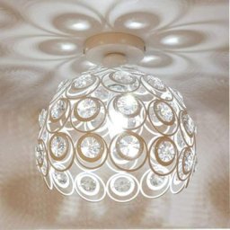 BlancModerne Industriel Plafonnier Métal 26cm , Creux Lampe Cristal diy Lustre pour Salon Chambre