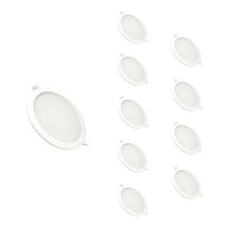 Silamp - Spot led Encastrable Rond 18W Ø170mm blanc (Pack de 10) - Blanc Chaud 2300K - 3500K