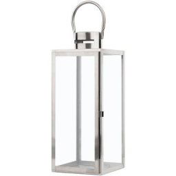 Lanterne au Design Contemporain en Acier Inox Agenté et en Verre de Sécurité pour Intérieur et