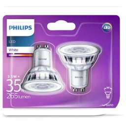 Lot 2x Philips master LEDspot Classic GU10 PAR16 3.5W 265lm 36D - 830 Blanc Chaud Équivalent 36W