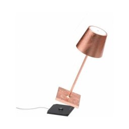 Zafferano - Lampe de table led Poldina Pro Mini feuille de cuivre rechargeable et dimmable