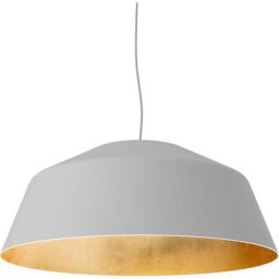 Lumicom - tokyo Suspension, 1xE27, max 42W, métal, blanc mat/feuille d'or, D.50cm 50 Blanc/feuille