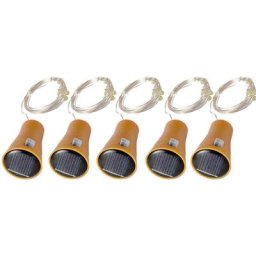 5PCS 2M Bouchon de bouteille de vin en liège solaire Guirlande lumineuse en fil de cuivre Lampes de