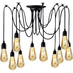 Lustre Suspension Araignee Design Industriel, Rétro Douille E27 Têtes Éclairage Lumières