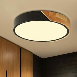 Plafonnier led 24W Modernes Ronds en Bois Blanc Chaud 3000K , Luminaire Plafonnier Ø30CM Salon