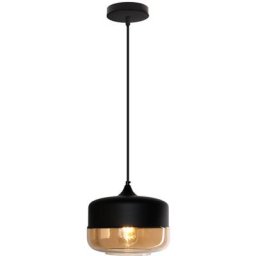 Suspension Design Style Retro Vintage Contemporain Couleur Fumé , Lustre Abat-jour en Verre Corde