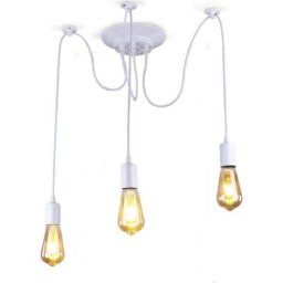 Lustre Suspension Araignee Design Industriel, Rétro Douille E27 Têtes Éclairage Lumières