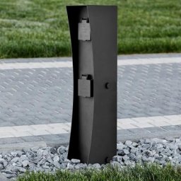 Prise 2 voies jardin distributeur d'électricité extérieur noir terrasse colonne d'énergie ledino