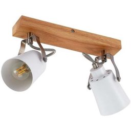 Plafonnier à intensité variable 'Blana' en bois pour salon & salle à manger - bois, blanc mat