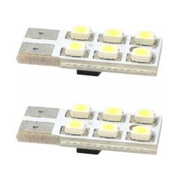 2x ampoule led 12V 5W T10 W2,1x9,5D 6x smd 3528 blanc moto voiture tracteur remorque