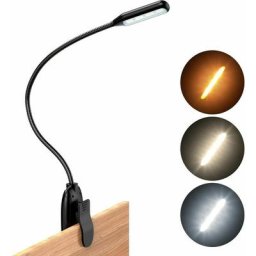 Lampe de Lecture Liseuse Lampe pour Livre, usb Rechargeable Lampe Lecture 7 led con 3 Modes de