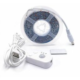 Bande de detecteur de mouvement usb, ruban de lumière led étanche, 5v (1 mètre + detecteur de