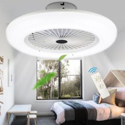 80W ventilateur de plafond éclairage ventilateur chambre télécommande moderne minuterie led blanc