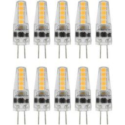 10pcs Ampoules led G4, 2W 3000K ac 12-24V Ampoules à Intensité Variable pour Lustre Plafonnier
