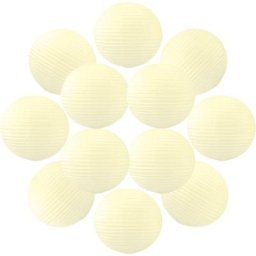 12x Lanterne Papier 50 cm Ivoire - Suspension Boule Papier 50 cm type Lanterne Japonaise pour