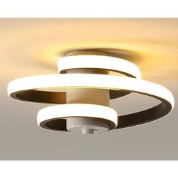 Plafonnier led, 22W Créatif Plafonnier Design en Forme de Spirale, Luminaire Plafonnier Noir Metal,