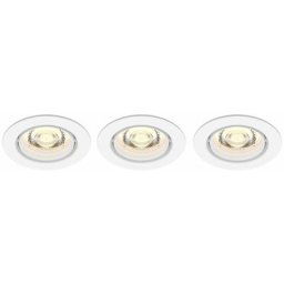 Philips - spots led encastrables impala, 6W Blanc chaud, 400 lumen, Pack de 3, blanc