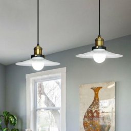 Lot de 2 Lustre Suspension Abat-jour Métal Plafonnier Vintage Industriel E27 pour Chambre Salon Bar