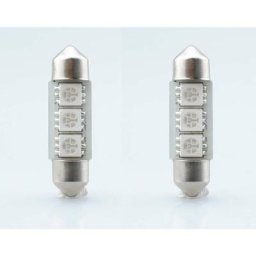 2x ampoule navette led blanc 12V 5W longueur 36mm 3x smd 5050 canbus voiture remorque moto camion