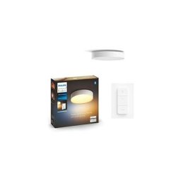 Hue White Ambiance Plafonnier Enrave Large, Blanc, compatible Bluetooth, fonctionne avec Alexa,