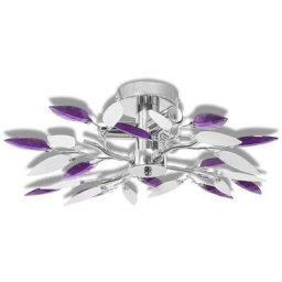 Vidaxl - Plafonnier et bras en forme de feuille Acrylique 3 ampoules E14 Violet
