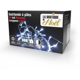 Guirlande led à piles blanc 5 mètres - blanc