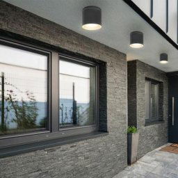 Plafonnier extérieur plafonnier moderne plafonnier rond verre jardin IP44, anthracite, 1x GX53 led,