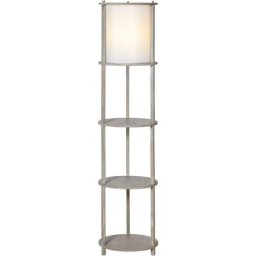 Lampadaire design contemporain 3 étagères intégrées 40 w max. dim. ø 35 x 154H cm pin gris effet