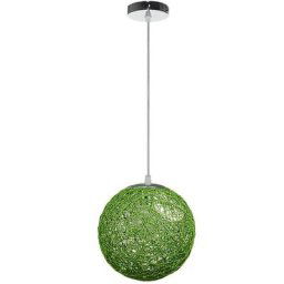 Stoex - Rétro Suspension Luminaire en Rotin Globe Rond 20cm, Lustre Abat-jour diy Lampe Plafond E27