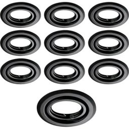Lampesecoenergie - Lot de 10 Spots encastrables orientables Noir Mat avec GU10 led de 5W eqv. 50W