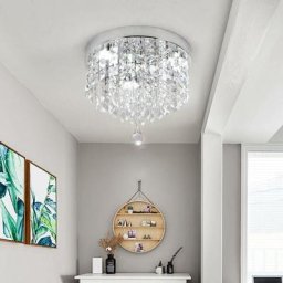 Greelustr - Plafonnier led en cristal de luxe moderne rond Dia25 luminaires de plafond encastrés,